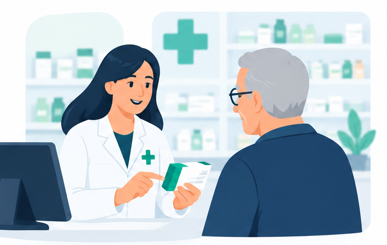 Il farmacista segue il paziente durante la dispensazione