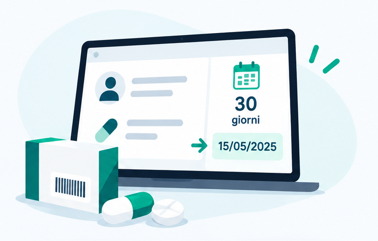Registrazione del prodotto e previsione della scadenza a 30 giorni