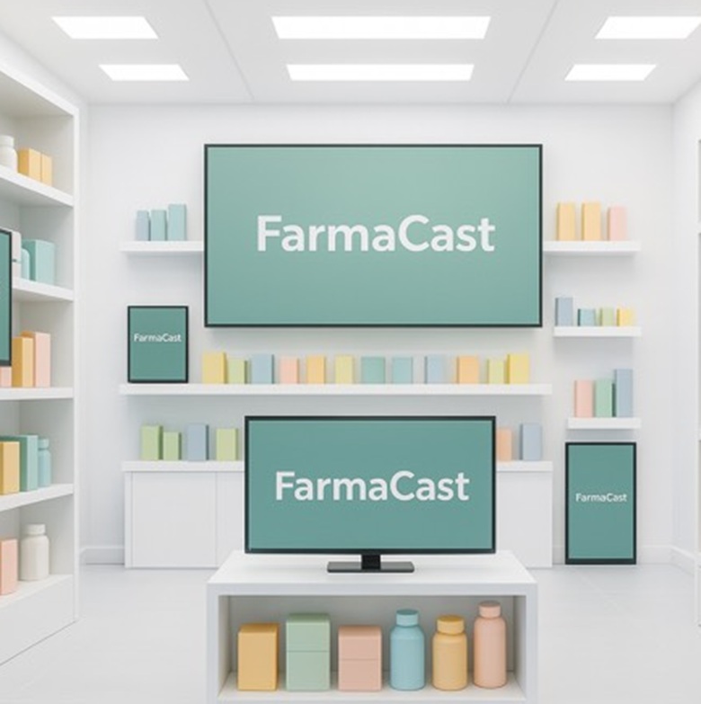 FarmaCast su monitor, tablet e smartphone in farmacia